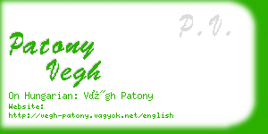 patony vegh business card